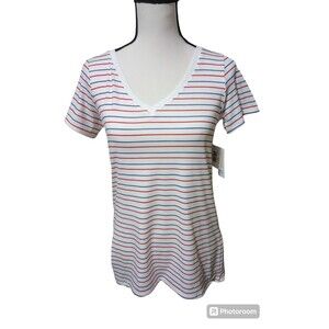 LuLaRoe‎ Simply Comfortable Christy T-Shirt XXS Red White Blue 4th Of July NWT